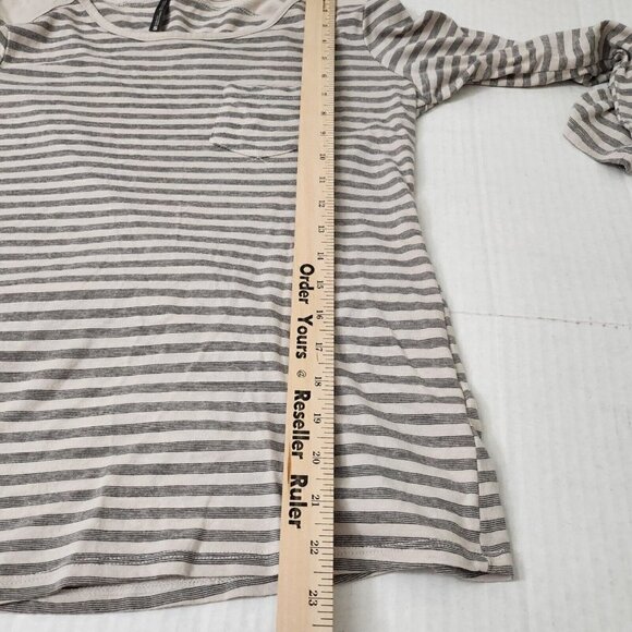 Kuhl Womens Top Small Beige Striped Jive 3/4 Sleeve Tee Dove Outdoor #8385 - Picture 12 of 13